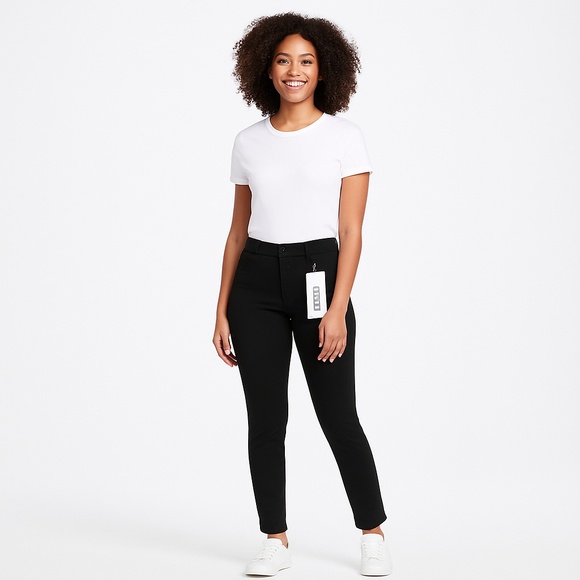 NWT Calvin Klein Women’s Skinny Jegging Pants Black Size 6 Stretch Mid Rise - Picture 1 of 5